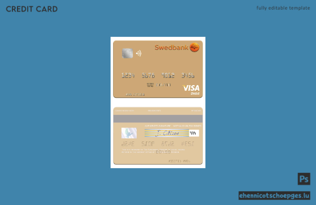 Beispielvorschau der schwedischen Swedbank Visa Debitkarte